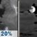 Friday Night: Isolated Showers And Thunderstorms then Mostly Cloudy